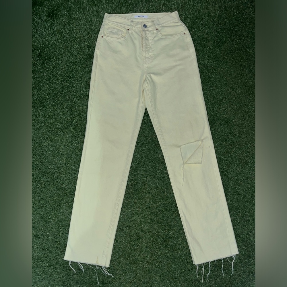 Cream Straight-Leg Pants